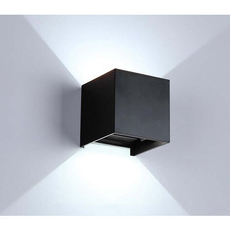 Applique lampada led parete 10w quadrato orientabile nero effetti luce fredda