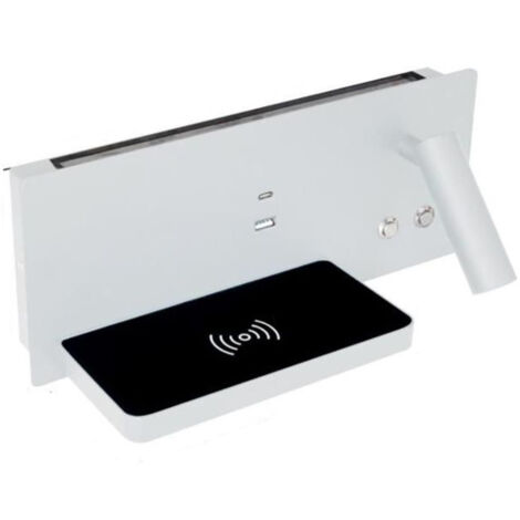 Applique Lampada Letto Parete Ricarica Wireless Bianca Luce Naturale FD-27B