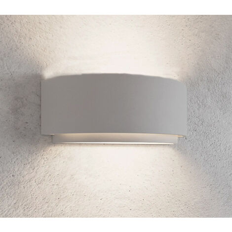Applique Lampada Parete Gesso Interno Bianco 2 livelli Muro Verniciabile G9 5040