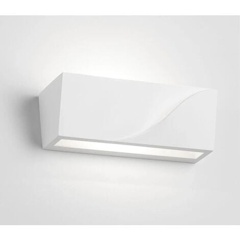 BES Applique Lampada Parete Gesso Moderno Bianco Verciciabile Doppia Luce G9 GS5045