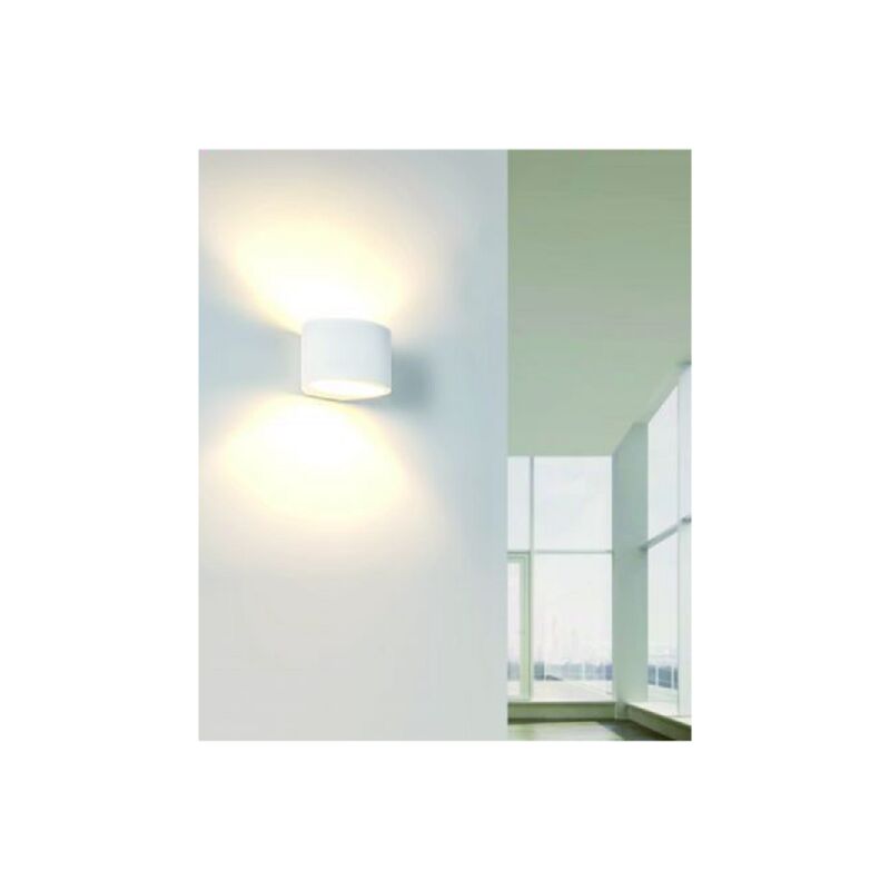 Image of Trade Shop Traesio - Trade Shop - Applique Lampada Parete Moderno In Gesso Ovale Attacco 1xg9 Verniciabile Gs-e65