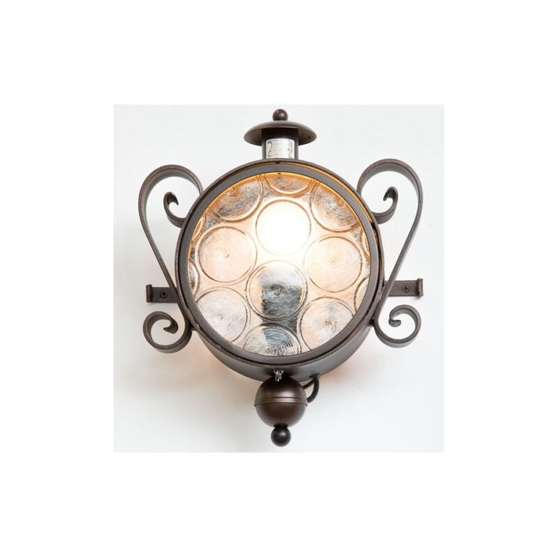 Image of Applique lampada plafoniera lanterna a muro oblo' cm30x12x35
