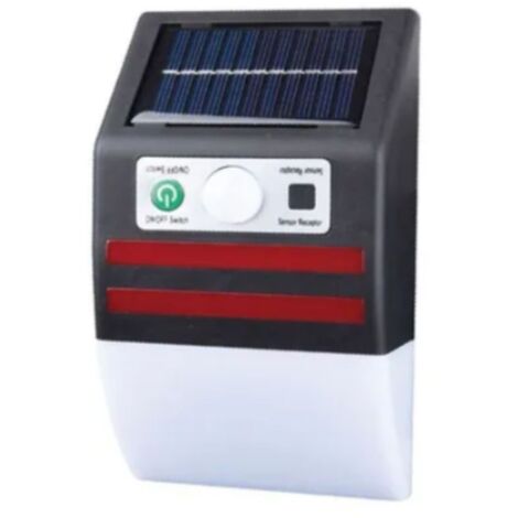 Applique Lampada Solare Emergenza Parete Sensore Movimento Luce Rossa TE-B0598