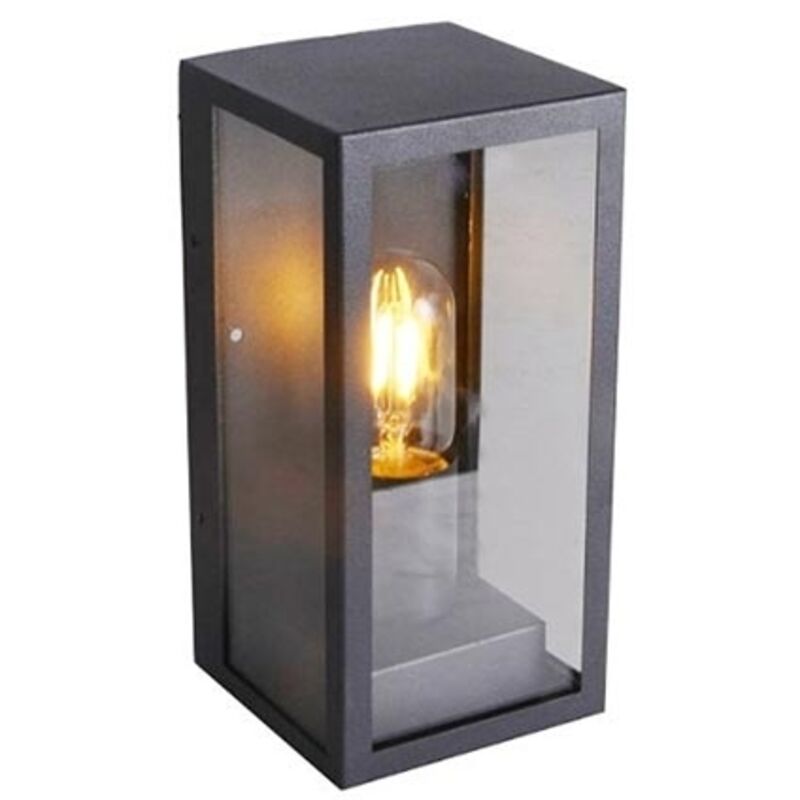 V-tac - Lampe de jardin led carrée avec support d'ampoule E27 (Max 60W) Corps noir opaque Couvercle en verre IP44