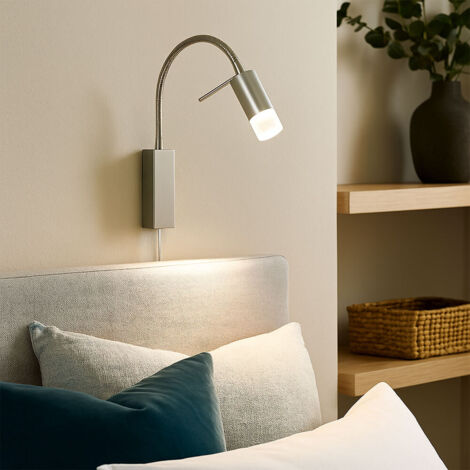 Applique Lampe de lit Lampe de chambre à coucher LED Lampe de lecture flexible Col de cygne Applique, 4,5W 530lm blanc chaud, LxH 4x40 cm