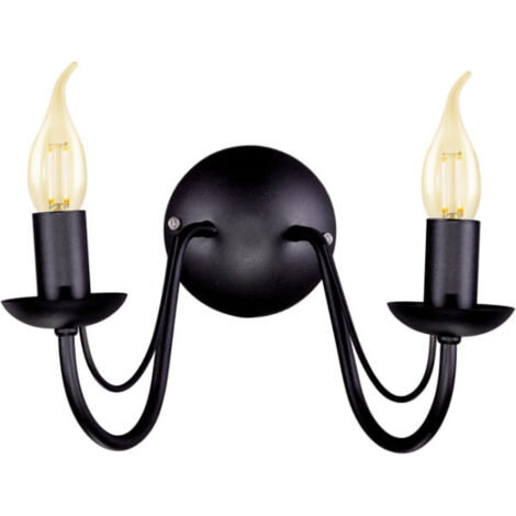 Applique lanterna nera metallo 2xE14 Kaja Bartez K-3994