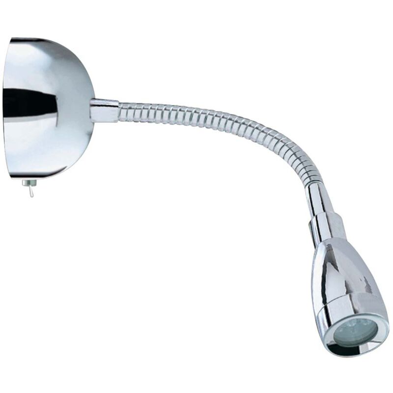 Applique Led 0,5W orientabile, Luce lettura Led, cromo 6500K 30 lumen cromo