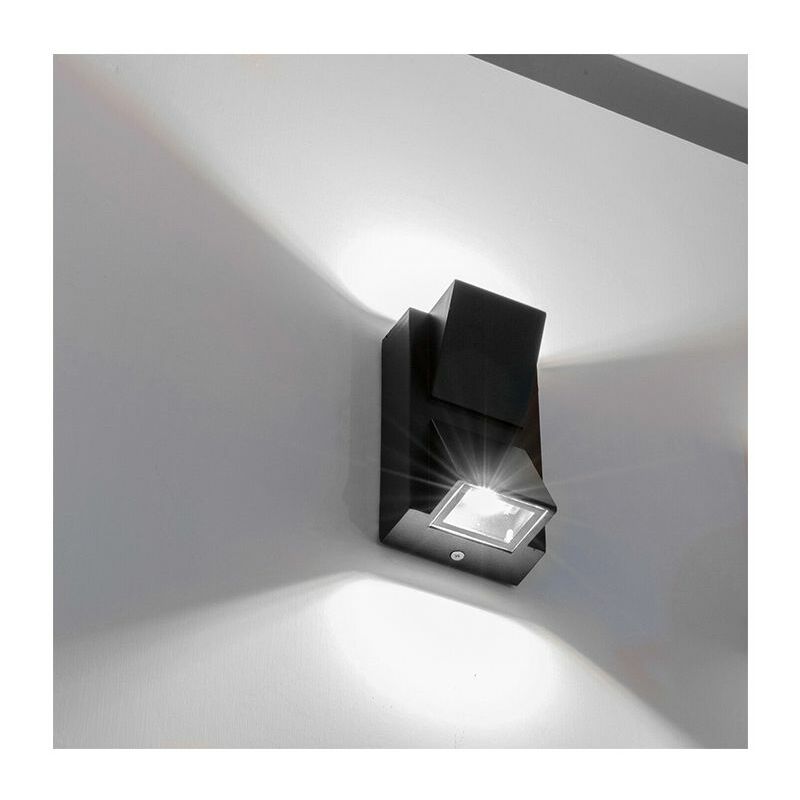 Image of Lampada applique a muro 10 watt doppia emissione luminosa 900 lumen da esterno colore nero 3000K 6500K - Colore Luce: Bianco Freddo