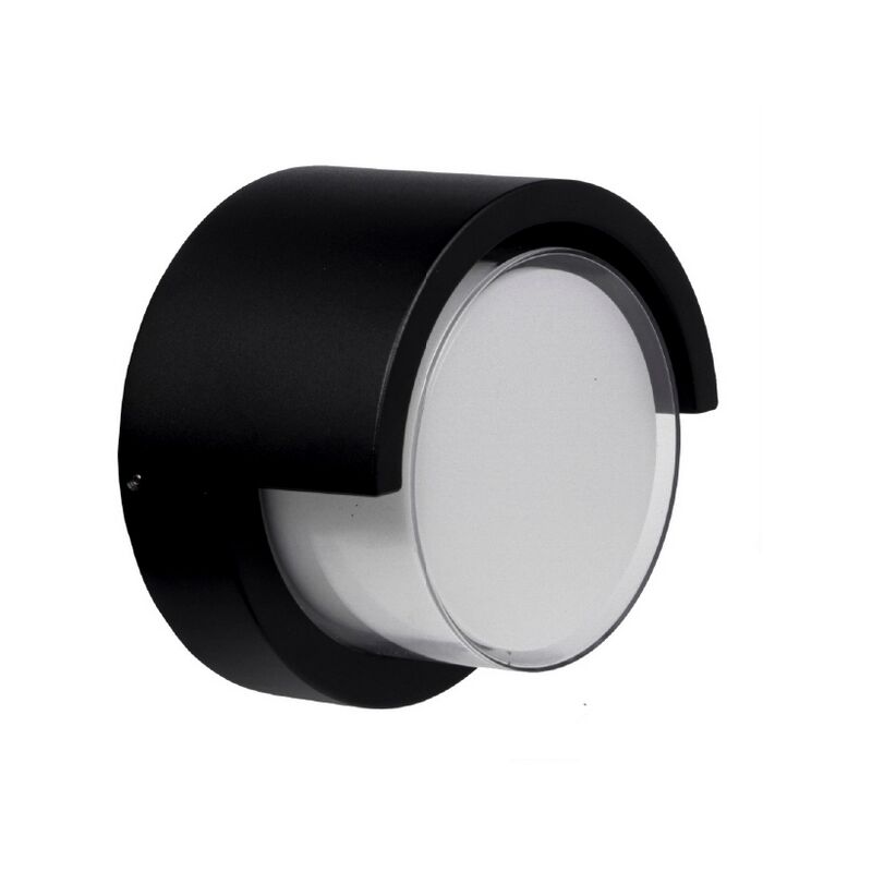 Applique Led da parete 12W Rotondo Nero IP65