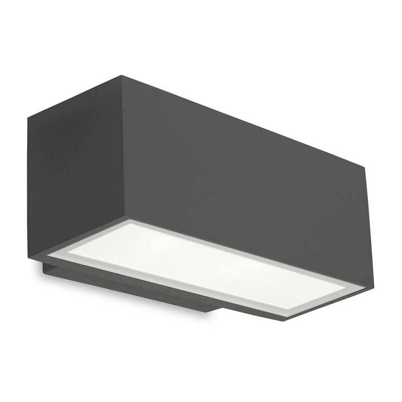 Leds-C4 Afrodita - Applique Murale Extérieure led Up & Down Gris Urbain 22cm 1955lm 4000K IP65