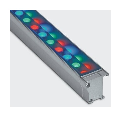 Iguzzini - Applique LED 37W grise 1392mm couleur RGB alim 48-56Vdc (non incl) 35° pour façade IP66 LINEALUCE 3.BA78.715.0