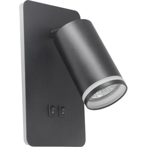 Applique LED 6W + GU10 nera con interruttore Paris Polux