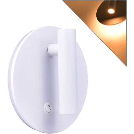 APPLIQUE LED 8W PER INTERNI CON DOPPIA EMISSIONE LUMINOSA A LUCE CALDA - DESIGN MODERNO TONDO IN ALLUMINIO BIANCO IDEALE PER PARETI DI CASA CORRIDOI SOGGIORNI HOTEL E AMBIENTI INTERNI