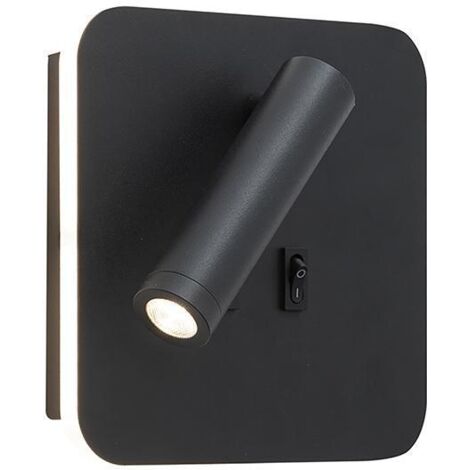Applique led 9w da parete orientabile nero alluminio 3000k cri80 ip20 fascio 30° rossini illuminazione myw001n