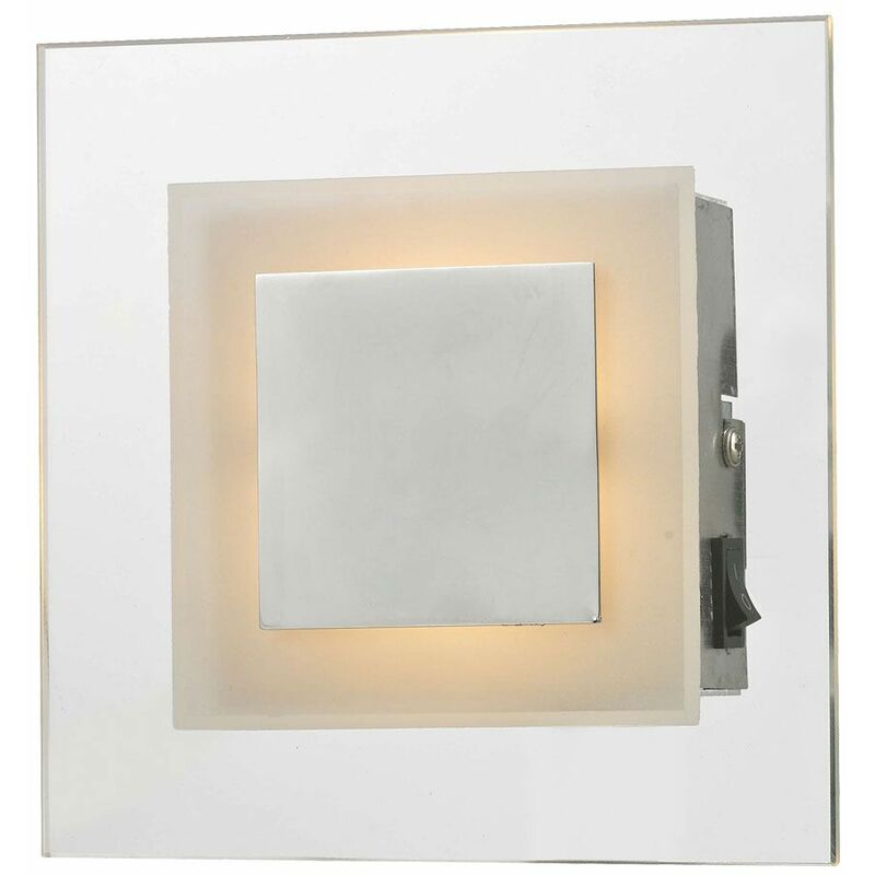 Image of Lampada da parete a led angolare soggiorno illuminazione sala da pranzo lampada faretto in vetro cromato Esto 745026
