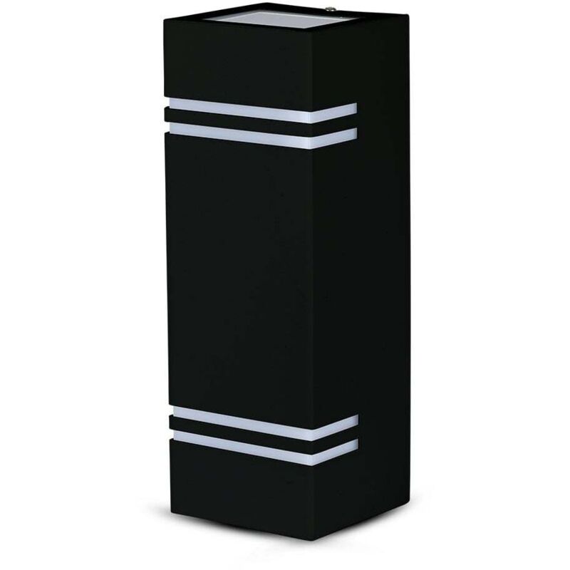 Lampe murale d'extérieur - Fixation murale haut-bas - Support GU10 - IP44 - Noir mat