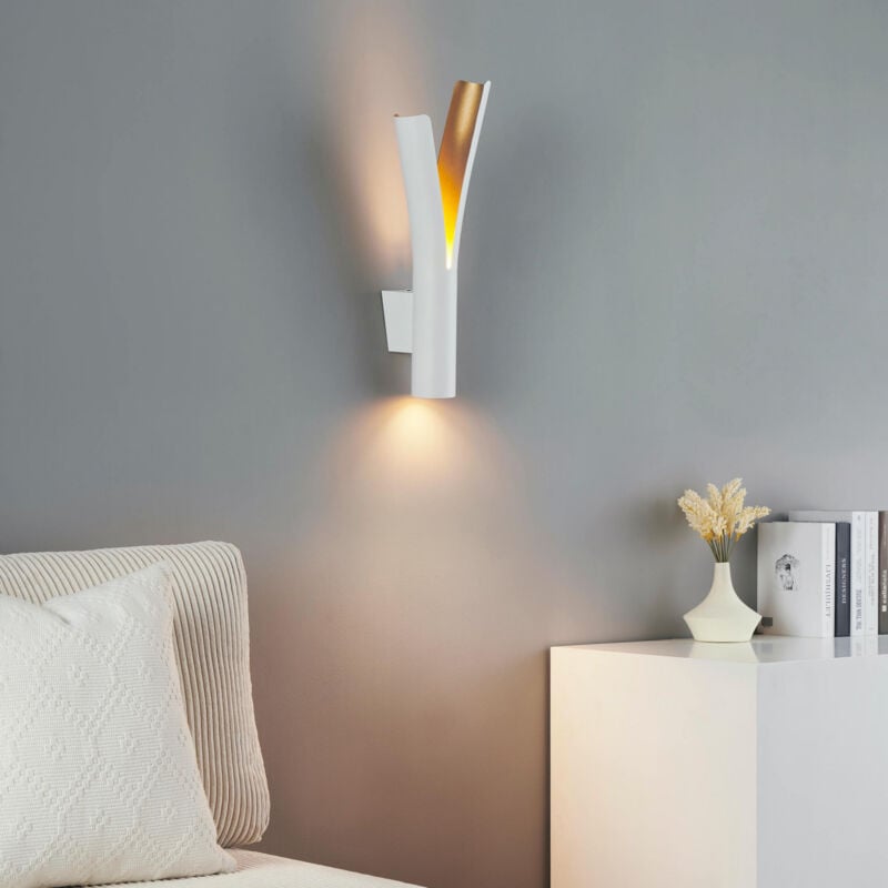 Kosilum - Applique led blanche intérieur or double faisceau - Nelia