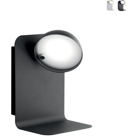 "Applique LED BOING in metallo nero con testa orientabile e presa USB"