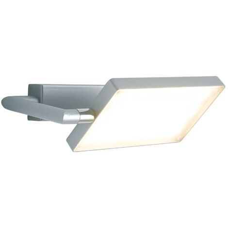 Applique LED BOOK in alluminio grigio con diffusore orientabile 18W 3200K