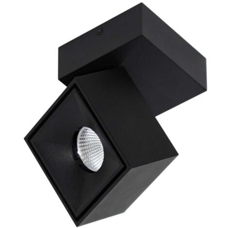 Applique LED carrée orientable Mini Rubyc Tricolore 7w noire