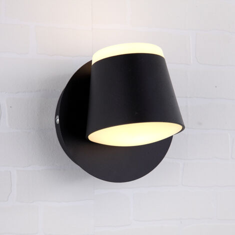 Applique LED Chambre à coucher Lampe de chevet Chambre d'amis Etude Hôtel Applique murale - 3000K Jaune chaud, 1212cm, 10W, Noir, 1pc