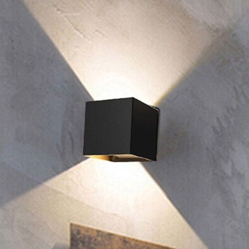 Applique Led Cob 20w Carrée Noire Naturelle Interne Externe 18