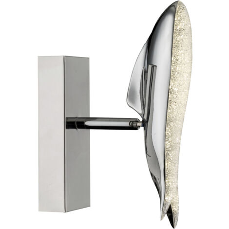 Applique LED cristal, design baleine, chrome, H 23,5 cm PRESTON
