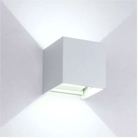 Applique Led Cube Spotlight 12w Double Lumière Ip65 Blanc