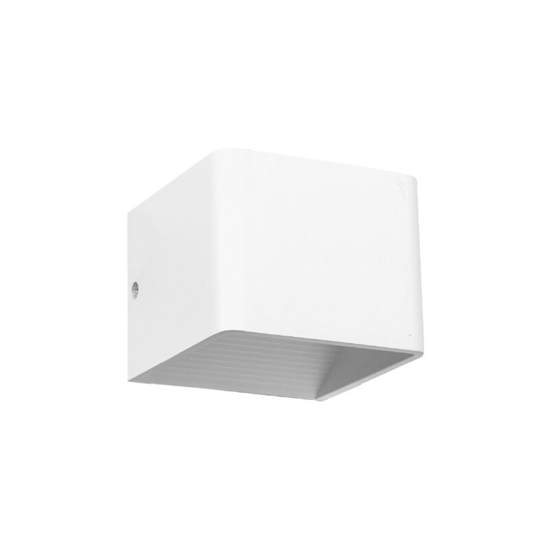 Image of Applique led cob 7w cubo quadrato bianco con biemissione di luce naturale lampada da parete design moderno
