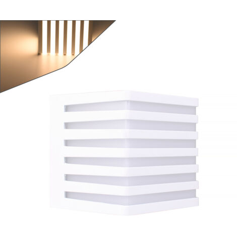 APPLIQUE LED CUBO DA ESTERNO IP54 IN ALLUMINIO BIANCO ILLUMINAZIONE CALDA 3000K - DESIGN MINIMALISTA