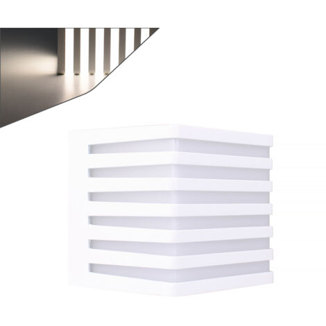APPLIQUE LED CUBO DA ESTERNO IP54 IN ALLUMINIO BIANCO ILLUMINAZIONE NATURALE 4000K - IDEALE PER GIARDINI E FACCIATE