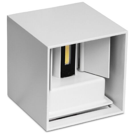 Applique Led cubo da parete 6W Doppia emissione Bianco IP65 Bianco freddo 6000K Wisdom