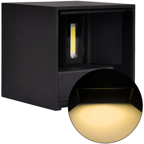 APPLIQUE LED CUBO NERO 10W LUCE CALDA 3000K° - DESIGN ELEGANTE CON DOPPIA EMISSIONE REGOLABILE IP65 PER ESTERNI
