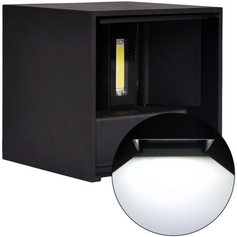 APPLIQUE LED CUBO NERO 10W LUCE FREDDA 6500K° CON DOPPIA EMISSIONE - DESIGN MODERNO IP65 PER ESTERNI