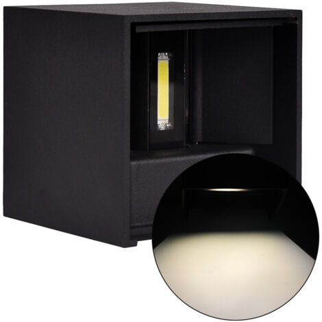 APPLIQUE LED CUBO NERO 10W LUCE NATURALE 4000K° CON EMISSIONE REGOLABILE - ILLUMINAZIONE MODERNA PER INTERNI ED ESTERNI IP65