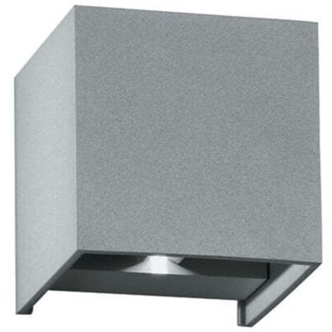 Applique LED da esterno ALFA in alluminio grigio biemissione 4000K 10x10cm.