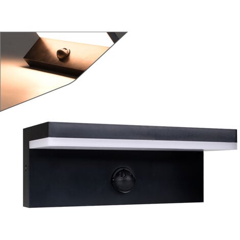 PARTENOPEA UTENSILI APPLIQUE LED DA ESTERNO CON SENSORE DI MOVIMENTO PIR LUCE CALDA 3000K IMPERMEABILE DESIGN MODERNO