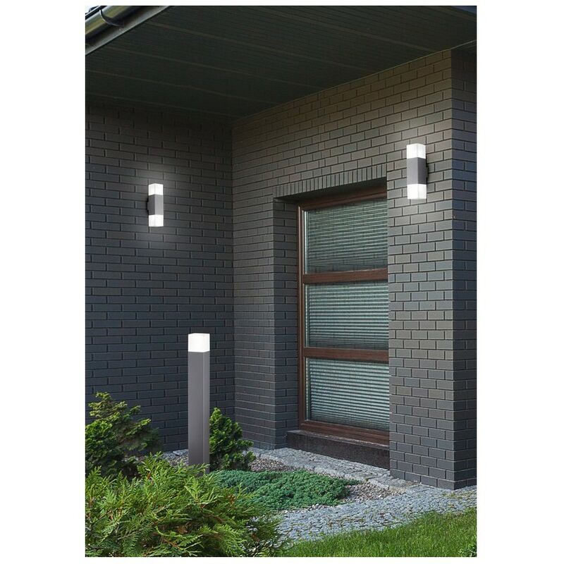 Image of Applique Led da Esterno Doppia Luce Hudson Alluminio Trio Lighting