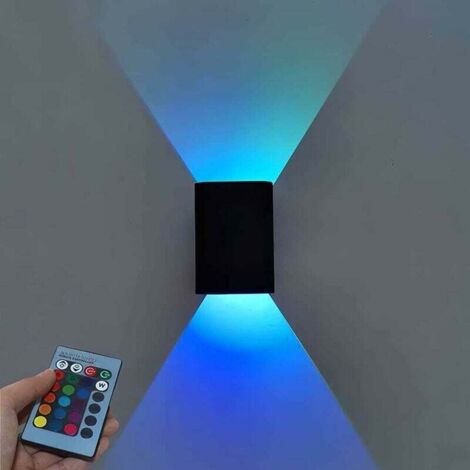 Applique LED da interno da 5 W - Luce ambientale con dimmer RGB - Faretto moderno - Illuminazione da parete in alluminio per soggiorno, camera da letto, scale, nero