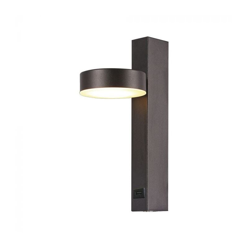 Image of V-tac - Applique led da parete 8W in metallo con porta usb design rotondo - fascio Luminoso regolabile 180° colore Nero 3000K - 23405
