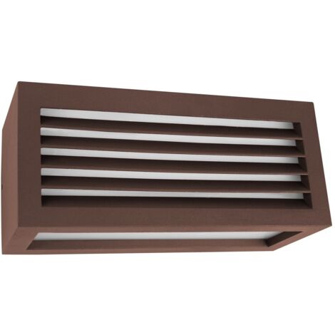 Applique led da parete a tre emissioni con griglia frontale mod. Vigo 2 colore corten