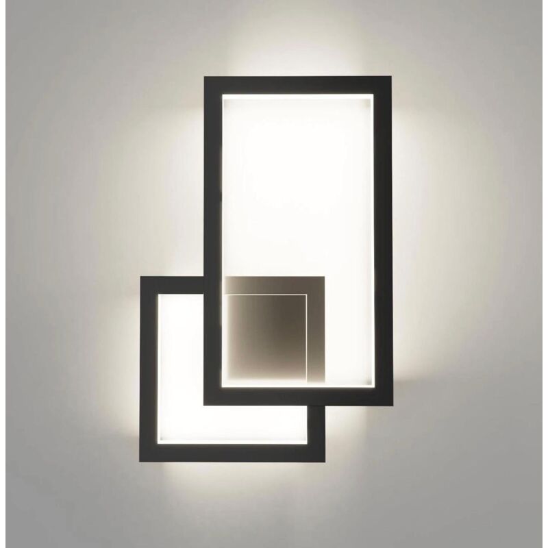 Applique LED da Parete Moderna Design Geometrico Rettangolare Nera Illuminazione Decorativa Interni Soggiorno Camera Letto