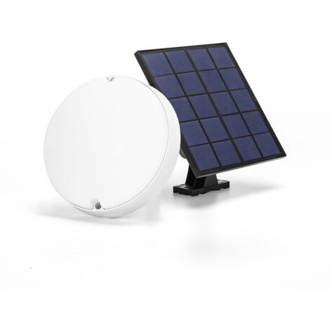 Applique Led da parete slim 4W rotondo Bianco con pannello solare e sensore crepuscolare IP65 temperatura colore regolabile con telecomando Aigostar