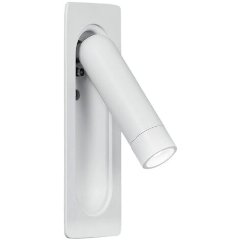 Applique LED DEFOE ad incasso in alluminio bianco con punto luce estraibile e orientabile