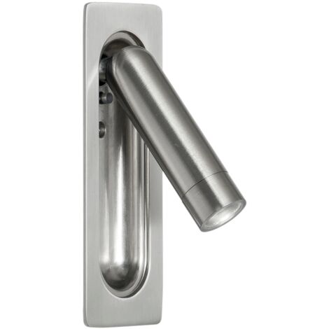 Applique LED DEFOE ad incasso in alluminio nichel con punto luce estraibile e orientabile