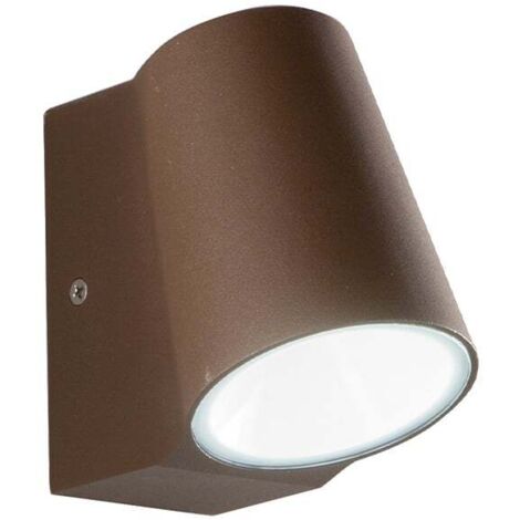 Applique LED d'extérieur IP44 en aluminium et verre Owen - Marron