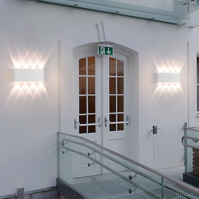 Applique Murale Moderne led Lamp Murale Créative Éclairage Applique Murale Blanc Décoration 8W Lumière Blanc Chaud - 2Pcs