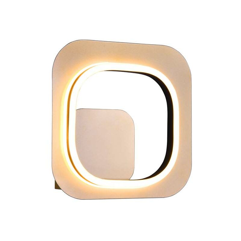 Applique led en métal doré avec bordure noire, avec réglage d'intensité, avec interrupteur mural standard, 29 cm x 29 cm.