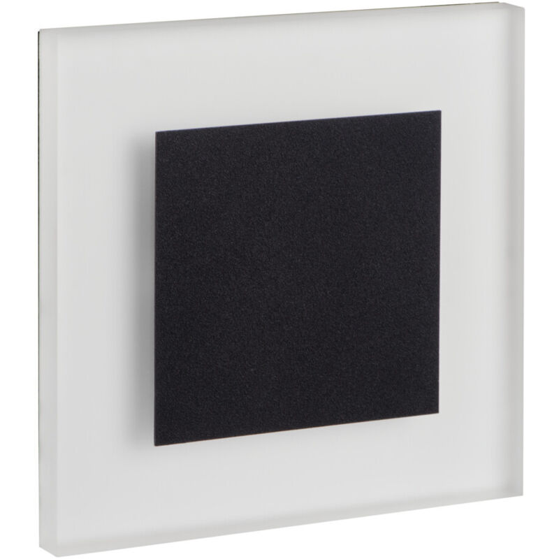 Applique led escalier Carré 1,3W AC220-240V Noir apus - Blanc Naturel 4000K