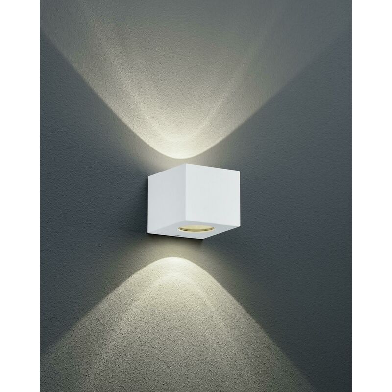 Image of Italia applique led cordoba da esterno 2w luce calda 3000k biemissione in plastica colore bianco opaco r28222631 - Trio Lighting